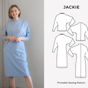 Comfy Dress Digital PDF Sewing Pattern for Beginners Sizes XS | Etsy