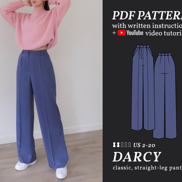 High Waisted Pants Pattern Etsy