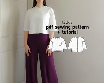 Naaipatroon teddy-oversized T-shirt: boxy pasvorm, XS-4XL (pdf-download)