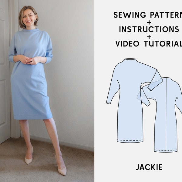 Comfy Dress Digital PDF Sewing Pattern for Beginners, Sizes XS - 4XL, Downloadable Dress pattern A4/letter + A0+ Photo Instructions