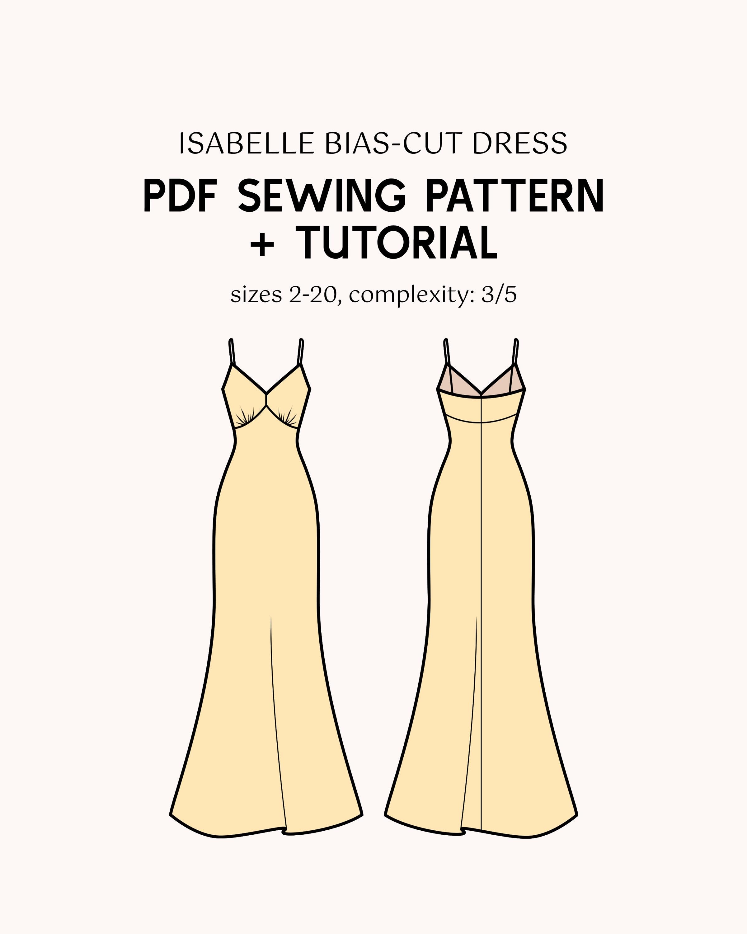 Triangle-cup Maxi Slip Dress Sewing Pattern: Bias-cut (PDF Download, US  Sizes 2-20 - Etsy