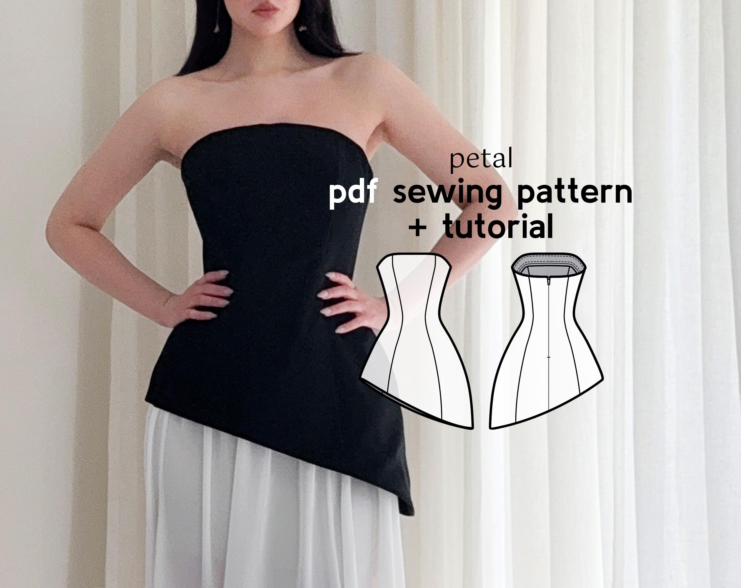 drop waist corset dress pattern Dropped Waist Dress Sewing Pattern PDF — Mini & Maxi 