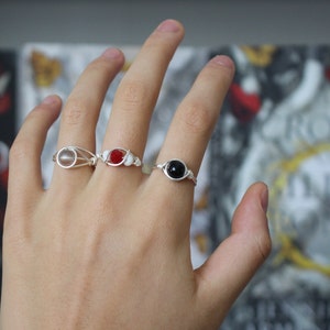 Poppy, Hawke, and Kieran Wire Ring Set - From Blood And Ash Inspired