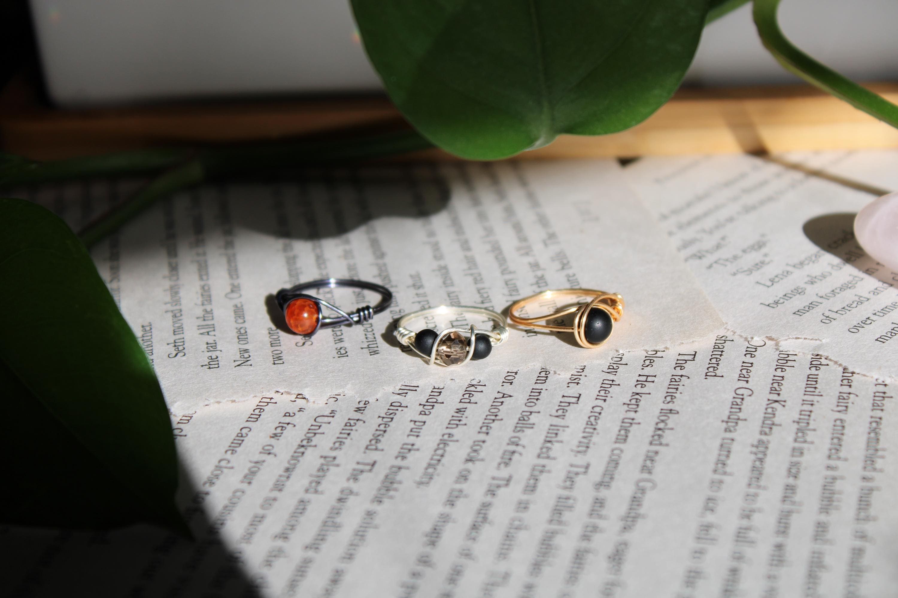 Onyx Storm, Fourth Wing, and Iron Flame Wire Rings