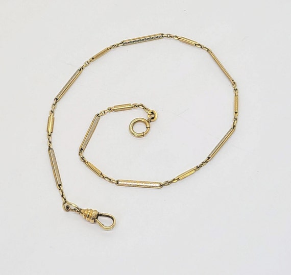 Pocket Watch Chain White Gold Yellow Gold Filled 13" … Gem