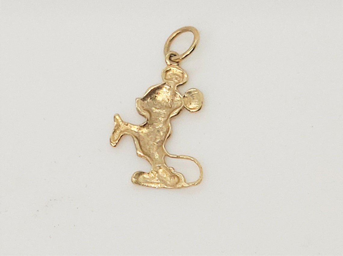 14k Gold Mickey Mouse Charm Disney Jewelry - Etsy