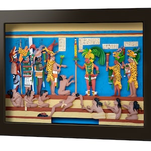Mayans, Bonampak, Mexican Art, Mayan Warriors, Mayan Art, Mexican Folklore, Mexican Office Decoration, Personalized Mexican Gift.