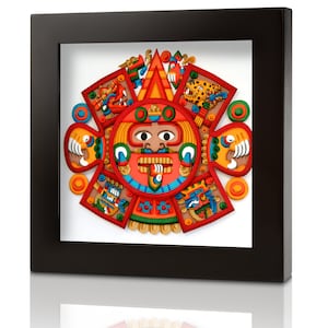 Tonatiuh Pietra del sole, Calendario azteco, Calendario azteco, Dio del sole azteco, Arte azteca, Arte messicana, Regali messicani personalizzati, Quinto sole, Azteco