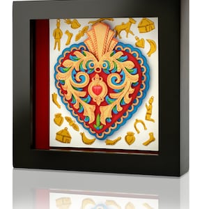 Cuore messicano Milagritos, decorazione a forma di cuore, festa della mamma, regali messicani, decorazione messicana per ufficio, arte messicana, regalo personalizzato.