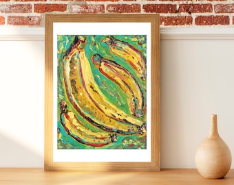 Bananarama / Impresión de arte / Banana Art / Fruit Art / Arte divertido / Katie Winter Artist /