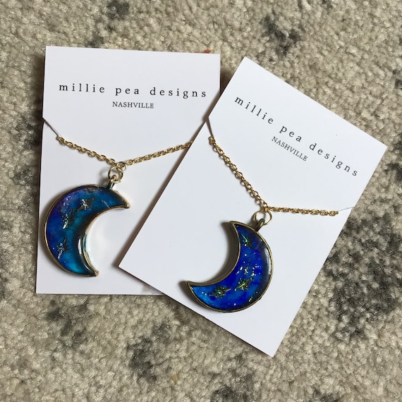 Cute moon necklace sale
