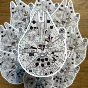 Millennium Falcon Sticker, Millennium Falcon Starwars Sticker, Millennium Falcon Water Bottle Sticker, Millennium Falcon Laptop Sticker