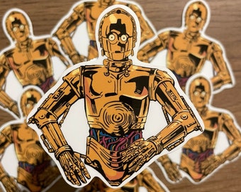 C-3PO Water Resistant Sticker, Star Wars Car Decal