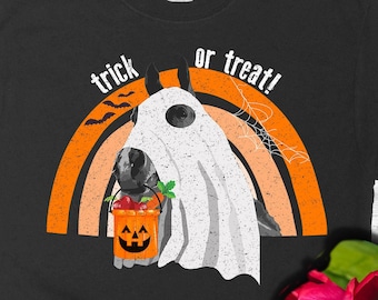 Youth Horse Halloween Trick Or Treat Cute Kids Gift Equestrian Dressage Hunter Jumper Funny Retro Vintage Distressed T-Shirt T-Shirts