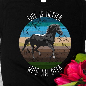 OTTB Lovers - Thoroughbred Horse - OTTB Fun, Cute, Retro, Vintage, Horse Training Hunter, Jumper, Dressage, Short-Sleeve T-Shirt