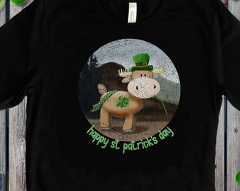St Patrick's Day Shirt Moose Lover T-shirt for St Paddy's Day Gift for Boss Moose Tee Shirt St Patty's Day Cute Teacher Gift Lucky Irish Tee