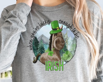 Draft Horse St Patrick's Day Shirt Irish Draught Horse TShirt Horse Lover Gift Equestrian Sweatshirt Horse Mom Tshirt, Horse Lover Tee Shirt