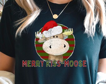 Christmas Moose Shirt, Moose Lover Sweatshirt, Moose Gift for Her, Wildlife Lover Gift, Xmas Gift for Her, Canadian Moose Tshirt, Outdoor T