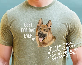 German Shepherd Shirt for Dog Dad Gift for GSD Lover Father's Day TShirt Gift for Dog Lover Sweatshirt Shepherd T-Shirt German Shepherd Dog