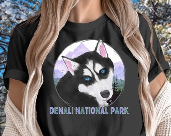 Denali National Park TShirt, State of Alaska Mt McKinley Shirt, Alaska Gift, Alaska Souvenir, Dog Sledding Shirt, Alaska Roots, Discover AK