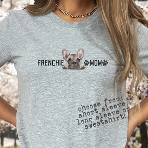 Chemise de bouledogue français pour cadeau de maman de chien pour l&#39;amant de Frenchie Dog Mama TShirt Cadeau de fête des mères pour l&#39;amant de chien T-shirt Chemise d&#39;aquarelle pour des femmes