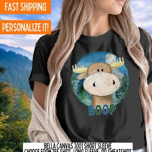 Moose Shirt, Cute Moose Sweatshirt, Moose Lover Gift for Her, Wildlife Lover Gift, Nature Gift, Canadian Moose Shirt, Outdoor Hiking Shirt
