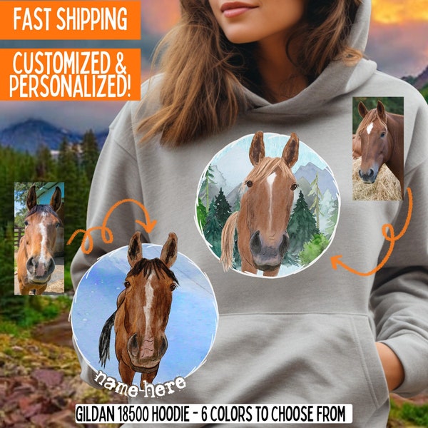 Custom Horse Hoodie Personalized Equestrian Sweatshirt Gift for Horse Mom Memorial Gift for Horse Lover Sweater Dressage Hunter Jumper Gift