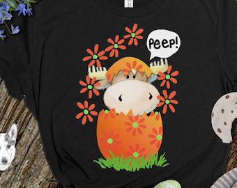 Peep Moose Easter Shirt, Easter Gift for Mom, Cute Fun Easter Tee, Moose Lover Shirt, Funny Easter Tee Shirt, Moose Crazy Cute Shirt for her