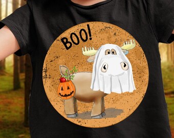 JEUGD-eland Halloween-spookshirt, Halloween-elandkostuum voor kinderen, griezelig kind-shirt, grappig T-shirt eland, cadeau elandliefhebber, leuk kindershirt