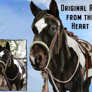 Horse Portrait Personalized, Custom Original Hand Painted Horse Painting From Photo, Memorial Gift for Horse Lover, Horse Gift, Horse Crazy