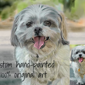 Custom Hand Painted Pet Portrait From Photo, Mother's Day Gift, Personalized Gift for Dog Mom, Father's Day Unique Original Dog Art Painting