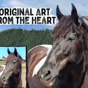 Paint Horse Portrait Personalized, Custom Original Hand Painted Horse Painting From Photo, Memorial Gift for Horse Lover, Horse Gift, Pinto