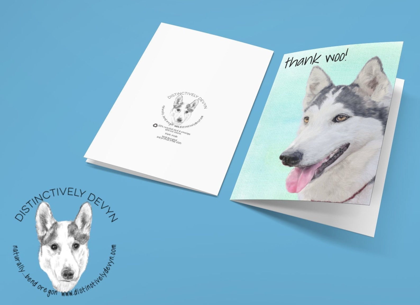 Personalized Siberian Husky Card Set Custom Dog Lover Etsy