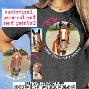 Custom Dressage Horse Gift Personalized Equestrian Shirt for Horse Mom Horse Memorial Gift for Horse Lover Unique Fun Horse Show Sweatshirt