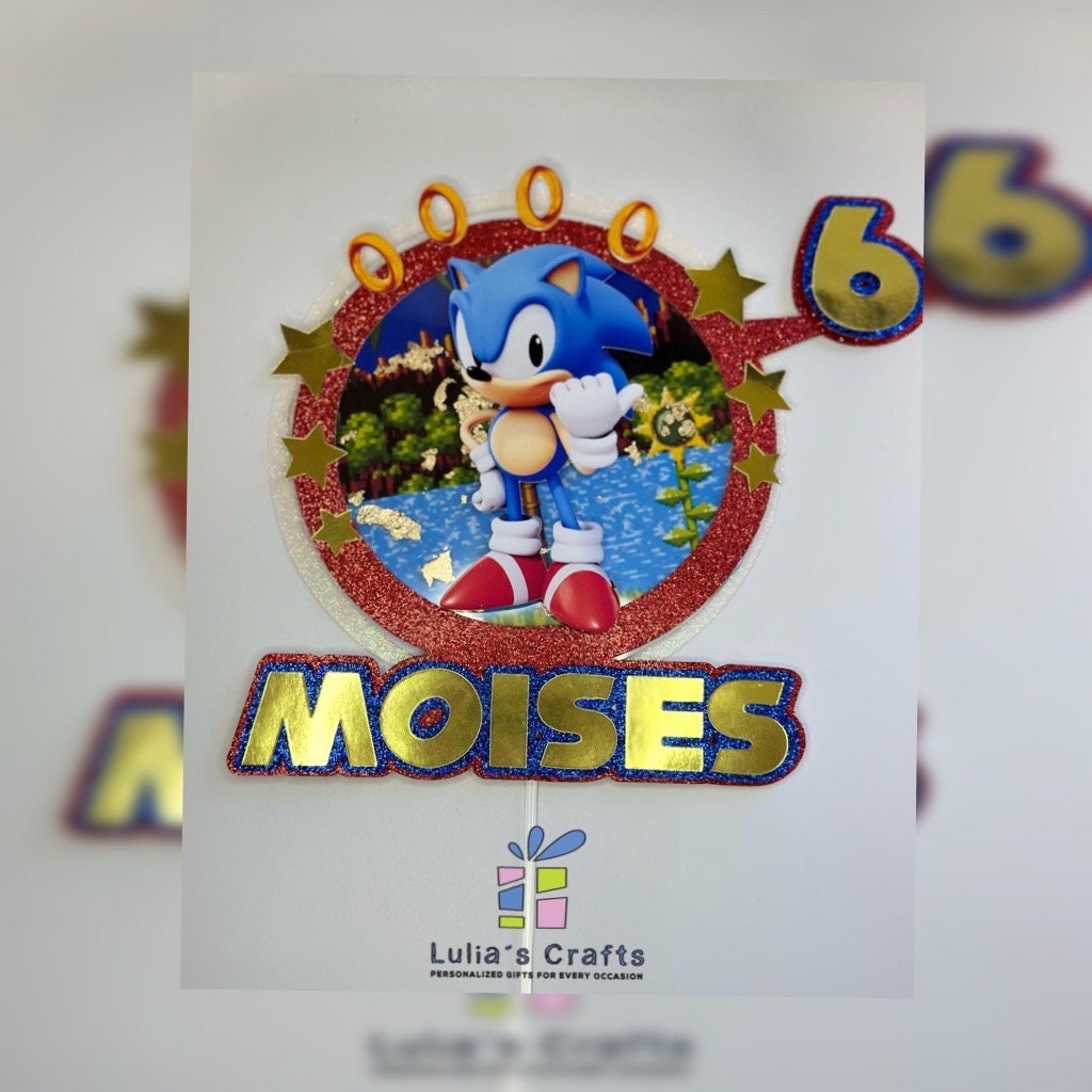 Custom 3D Sonic Cake Topper, Sonic Party Decorations, Sonic