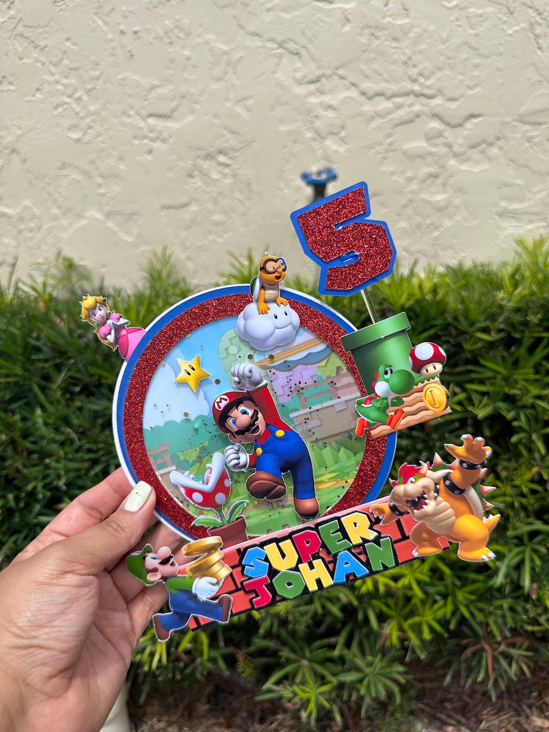 Super Mario Cake Topper Super Mario Cake Decorations Etsy