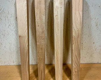 Maple Tapered Table Legs (set of 4) - 3in x 3in x 29in - With Levelers