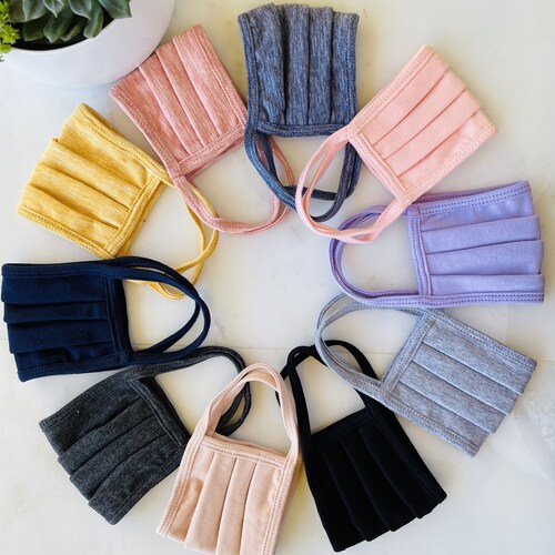 Light Solid Neutral Color Face Mask, Reusable, Washable, Breathable, Cotton Mask,double layers,comfortable, Made in USA