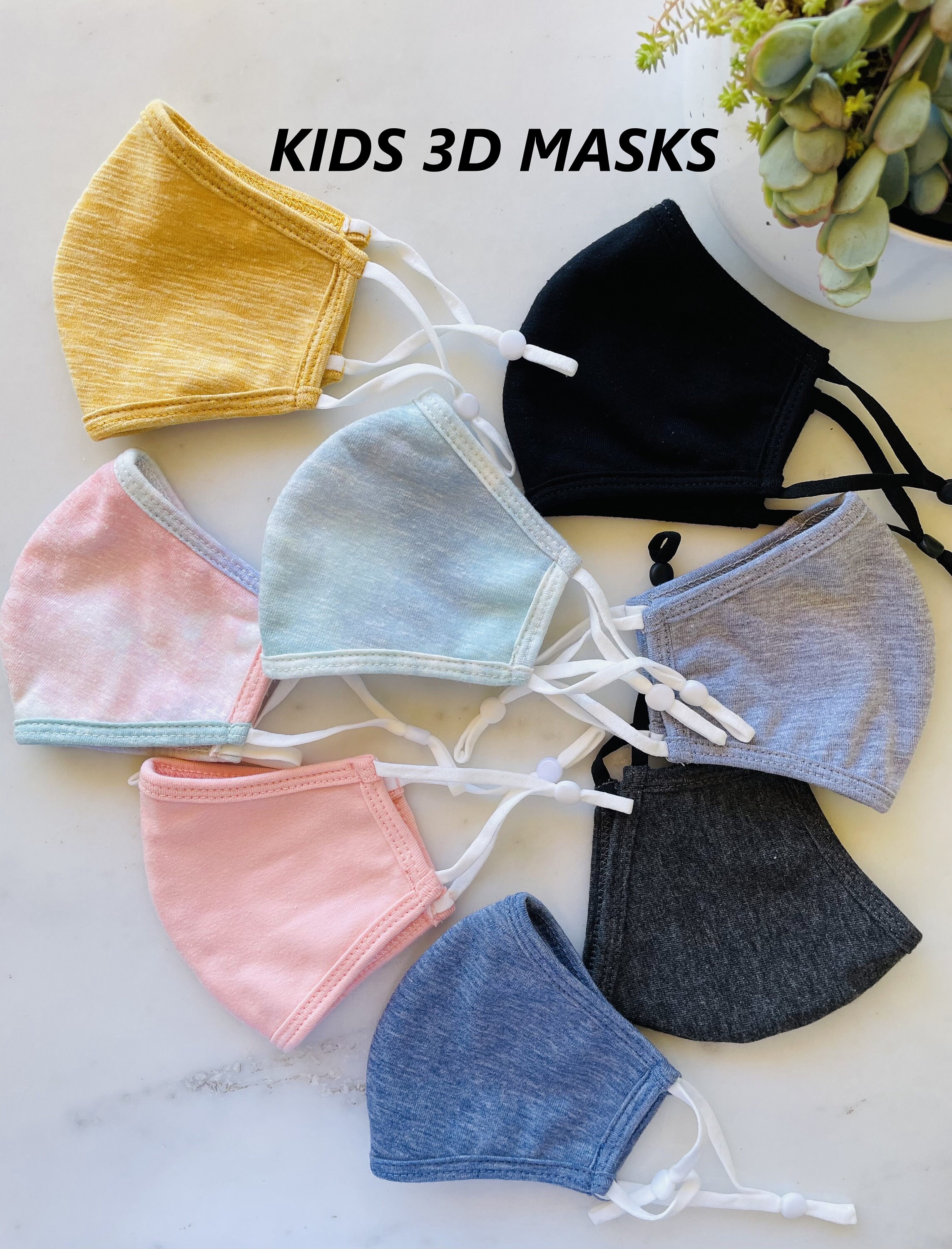 KIDS 3D Face Mask,Adjustable Elastic Earloops,Soft Cotton Face Mask, …