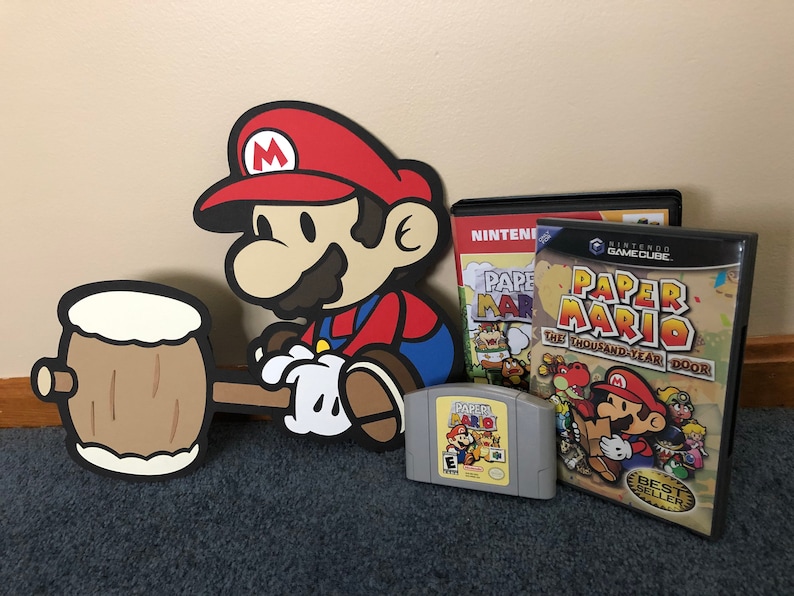 Paper Mario Hammer Mario Cutout Etsy