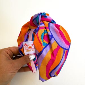 Boho Headband 70s Aesthetic Multicolored Fun Turban Knotted Style Headband