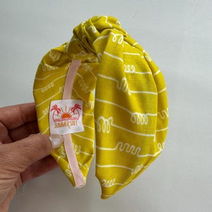 Boho Headband 70s Aesthetic Yellow Turban Knotted Style Headband