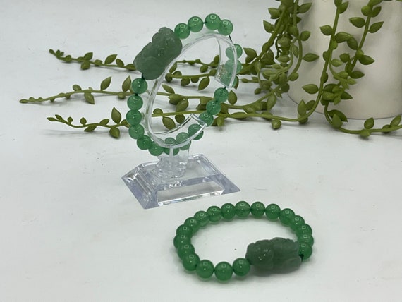 Pixiu bracelet, Green Aventurine Pixiu, wealth, f… - image 3