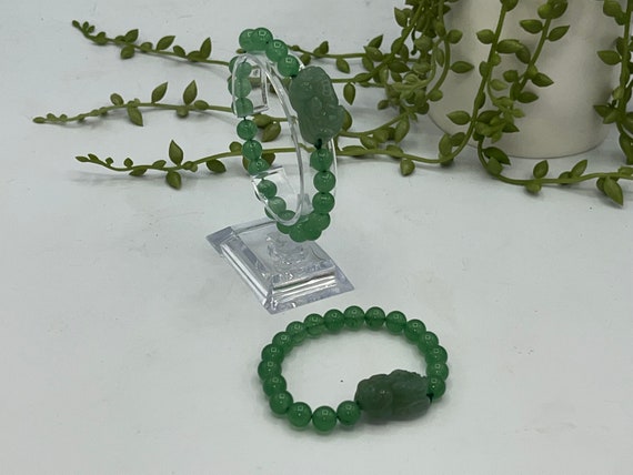Pixiu bracelet, Green Aventurine Pixiu, wealth, f… - image 2
