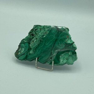Malachite slab, partial polished natural specimen, Natural Malachite Slice, Malachite Specimen from Congo, Natural Malachite, Raw Malachite,