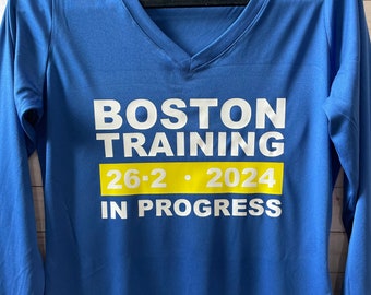 Women’s Boston Runner in training long sleeve moisture wicking long sleeve shirt | Marathon training 2024