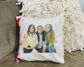 Personalized Decorative Sequin throw Pillows | Mother's Day gifts I Photo Pillows