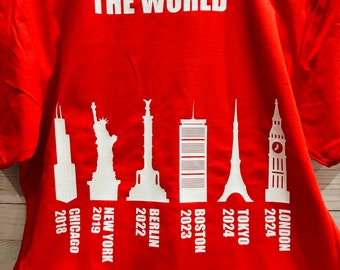 World Marathon Major Finisher T-shirt, Customized Worlds Tee, Gifts for Runners; World Marathoner