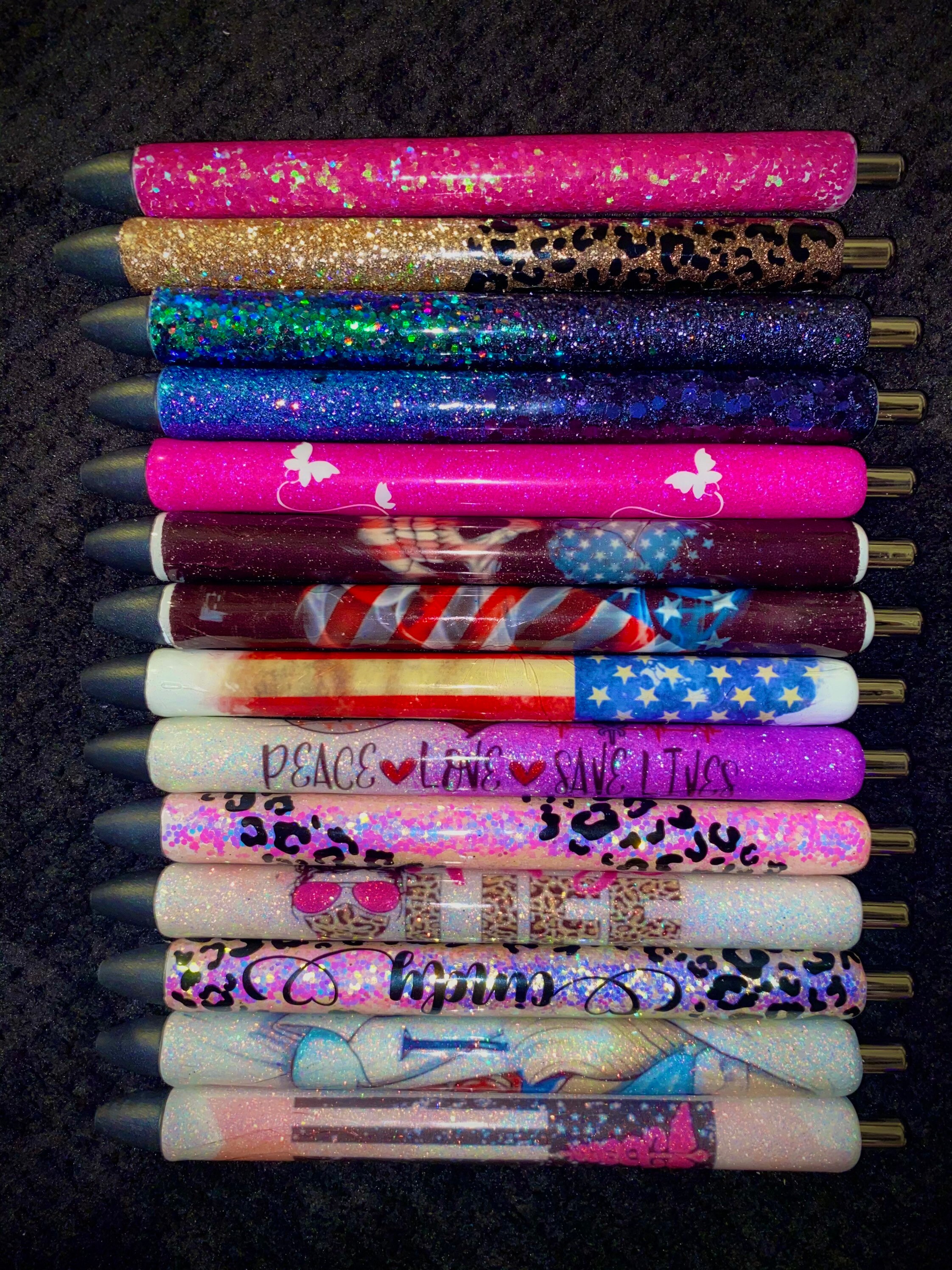 Personalized gel pens Full wrap designs black Gel Pens Etsy