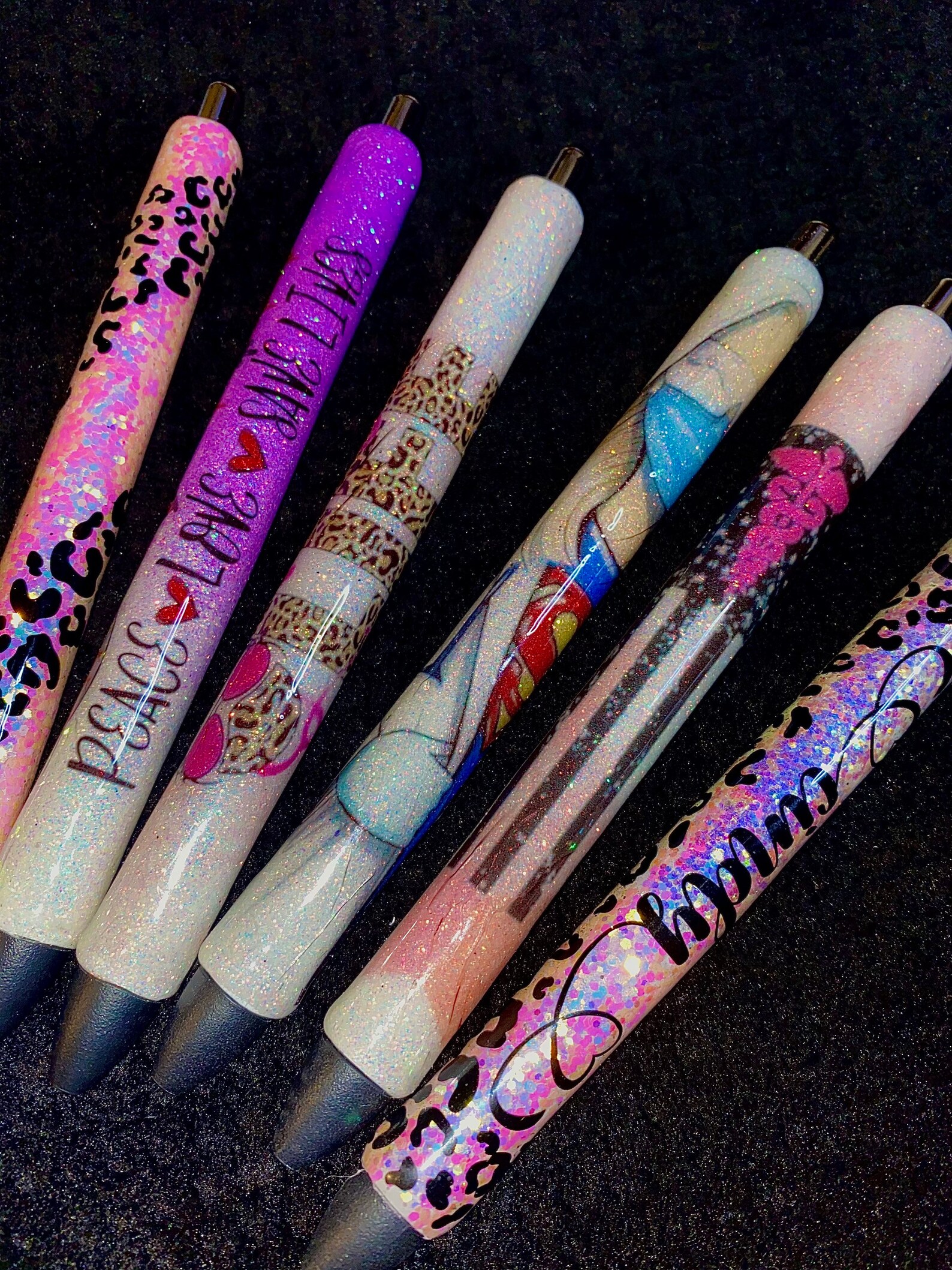 Personalized gel pens Full wrap designs black Gel Pens Etsy